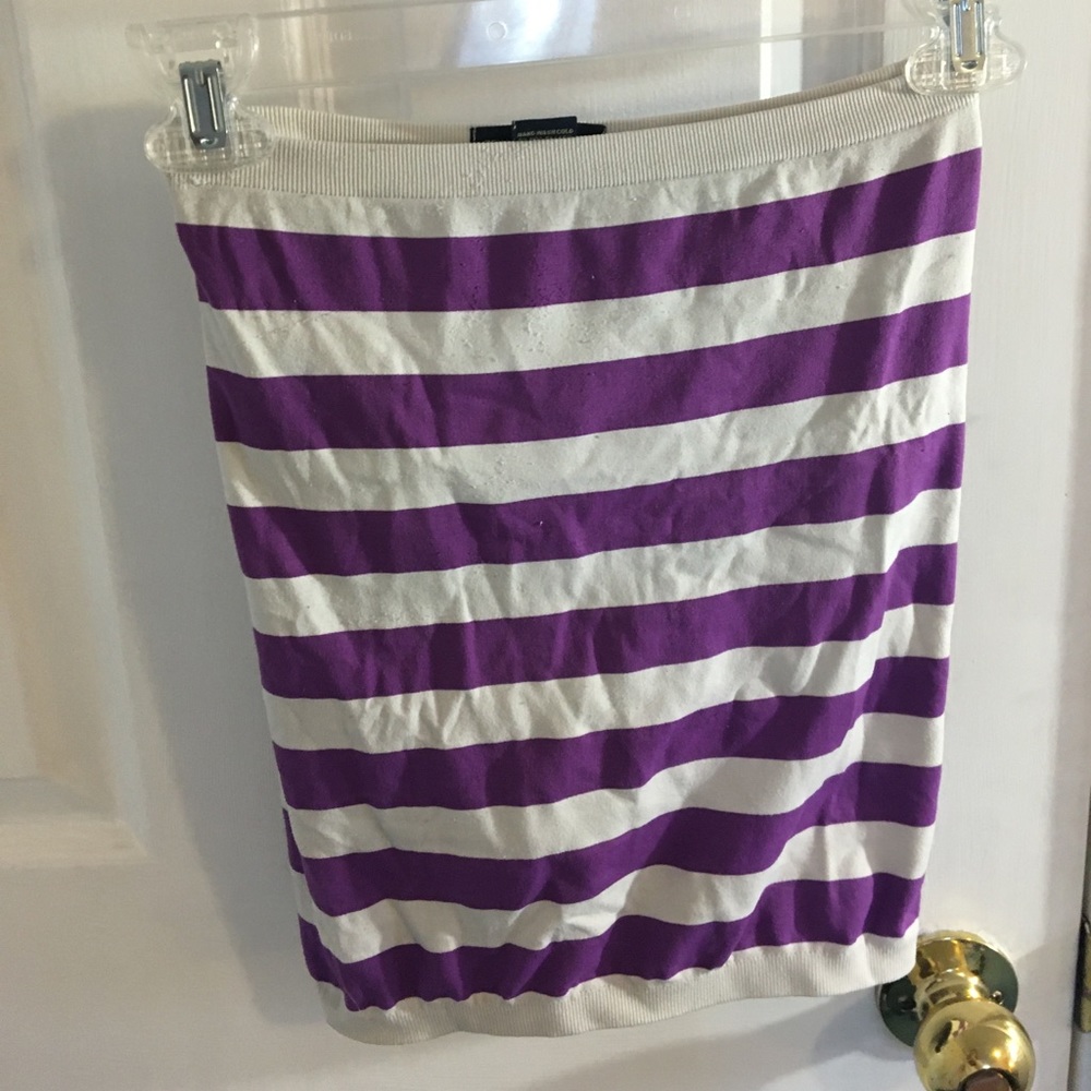 Pencil skirt/ tube top purple and white striped